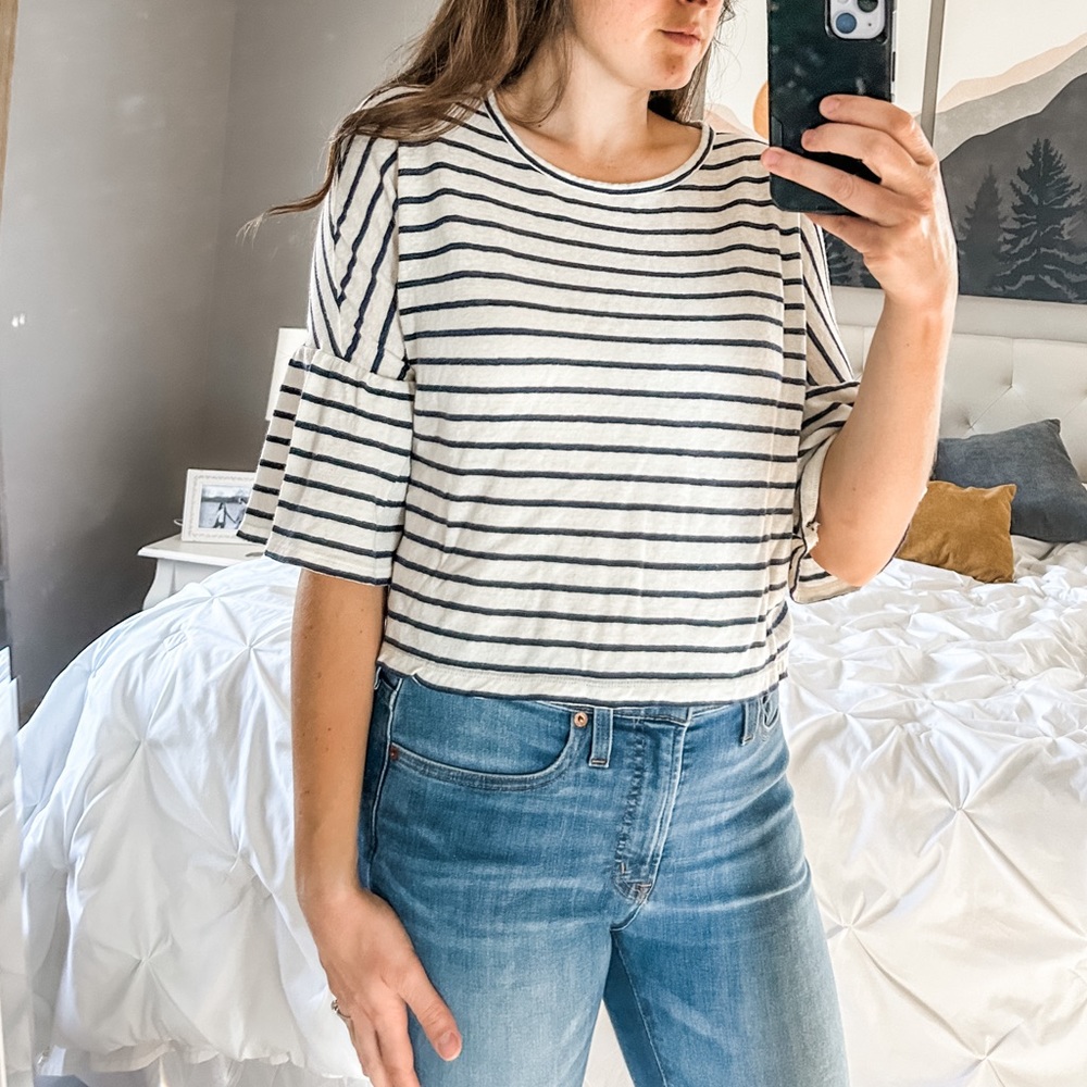 Madewell Flare Sleeve Tee in stripe